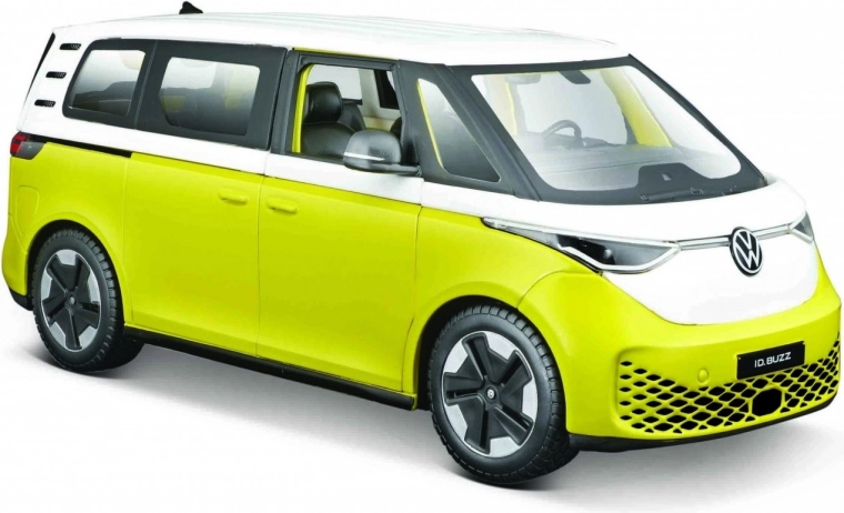 Modello di auto in metallo Volkswagen 2023 ID. Buzz giallo 1:24