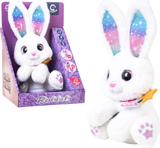 Coniglietto bianco interattivo in peluche con luci e suoni