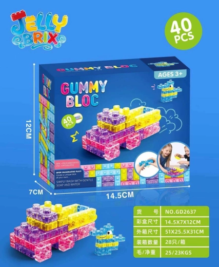 Morbidi cubi gel colorati per bambini 40 pz