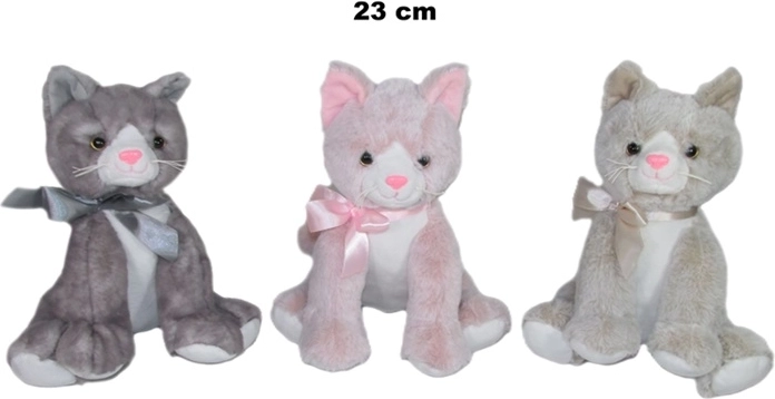 Gatto di peluche 23 cm (mix colori)