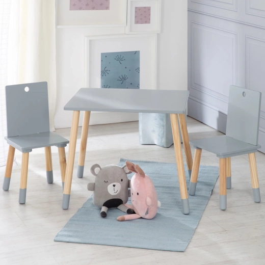Tavolo per bambini Roba con 2 sedie grigio