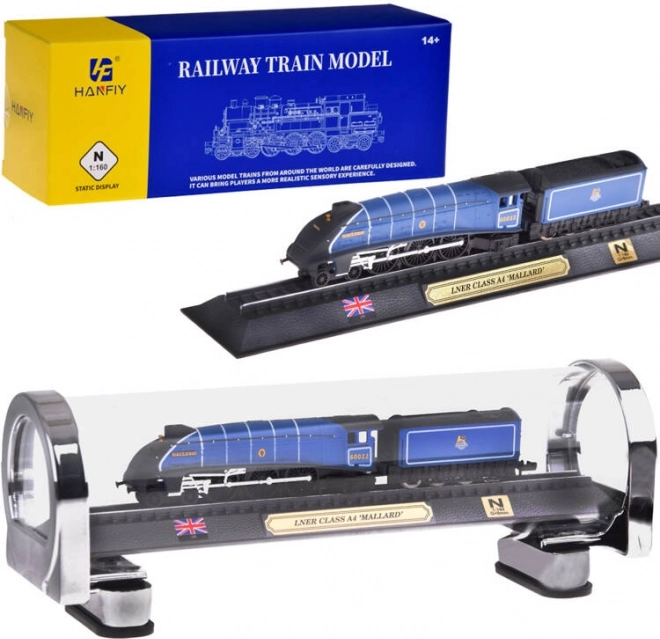 modello da collezione della locomotiva LNER Class A4 Mallard 1:160 in teca espositiva