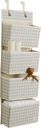 Organizzatore da parete sospeso 3 Sprouts recycled gringham beige