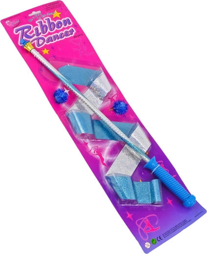 Nastro ginnico scintillante per bambini con bacchetta 50 cm - 1 pezzo
