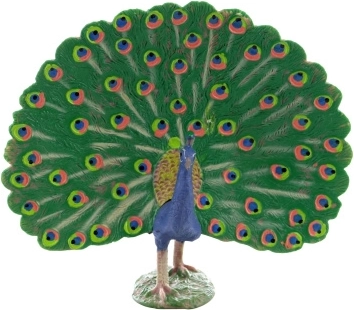 Figura di pavone in plastica 11 × 11 × 5 cm