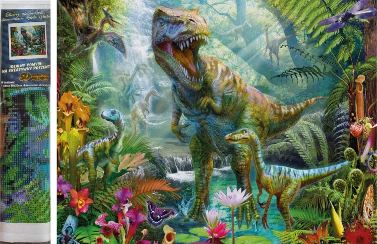 Pittura con diamanti – mondo dei dinosauri 30 × 40 cm