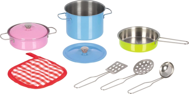 Set da cucina per bambini colorato in metallo – 9 pezzi