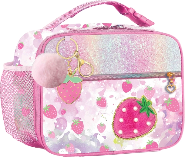 Borsa termica per bambini per il pranzo con portachiavi fragola scintillante - 1 pezzo