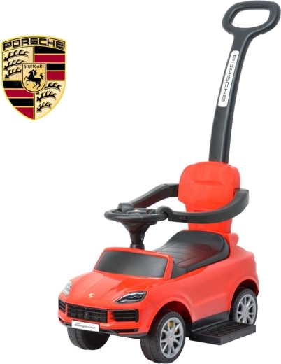 Milly Mally cavalcabile con barra di guida Porsche Cayenne rosso