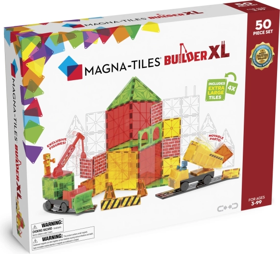 Set di costruzioni magnetiche MAGNA-TILES Builder XL Trucks, 50 pezzi
