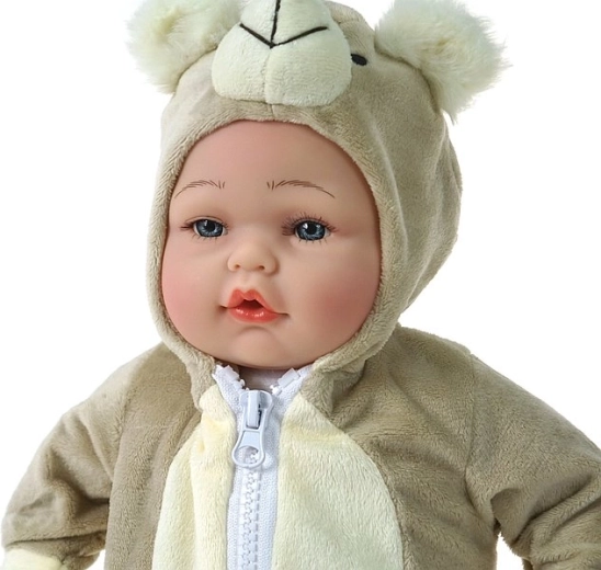 Tutina di peluche da orsetto con cappuccio