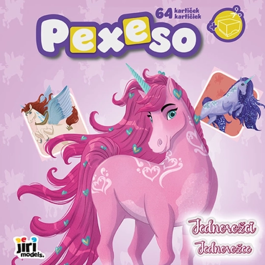 Memory in quaderno Unicorni – 64 tessere, pagine da colorare e scatolina