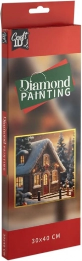 Pittura con diamanti Casetta invernale 30 × 40 cm