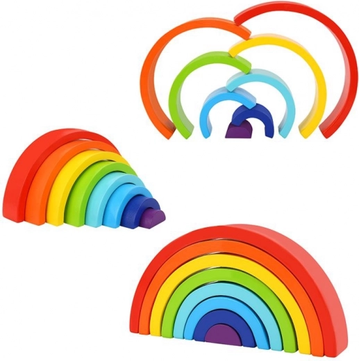 Arcobaleno in legno TOOKY TOY – gioco Montessori creativo con 8 archi
