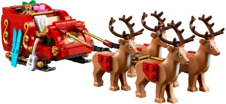 Slitta rossa dettagliata con accenti dorati