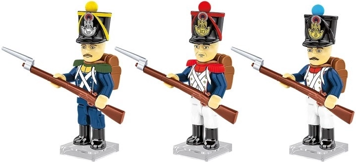 Tre iconiche minifigure di fanteria francese