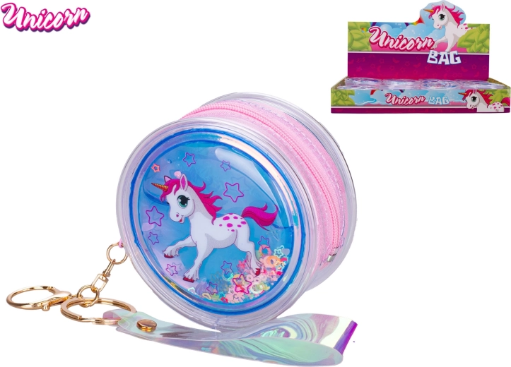 Mini borsetta Unicorn con glitter olografici e ciondolo