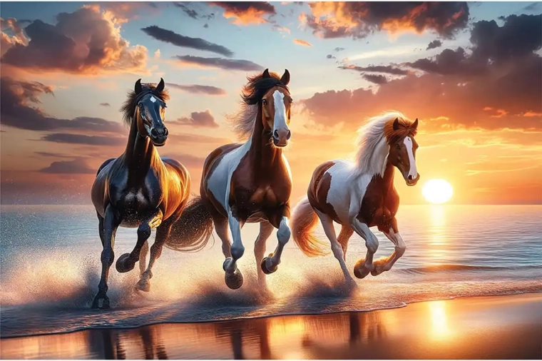WOODEN CITY puzzle in legno Cavalli selvaggi sulla spiaggia 4000 pezzi