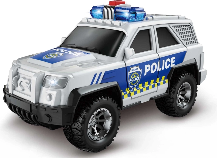 Auto della polizia con effetti luminosi e sonori da 15 cm