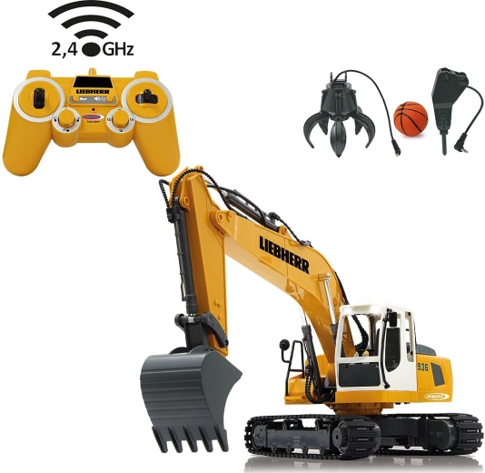 Jamara escavatore cingolato RC con licenza Liebherr R 936 1:20 2,4 GHz con benna mordente e martello demolitore