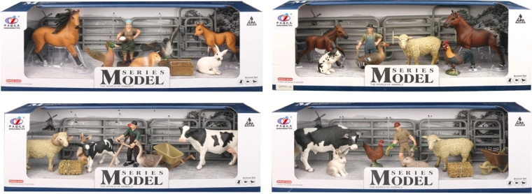 Set di animali della fattoria, 4 tipi