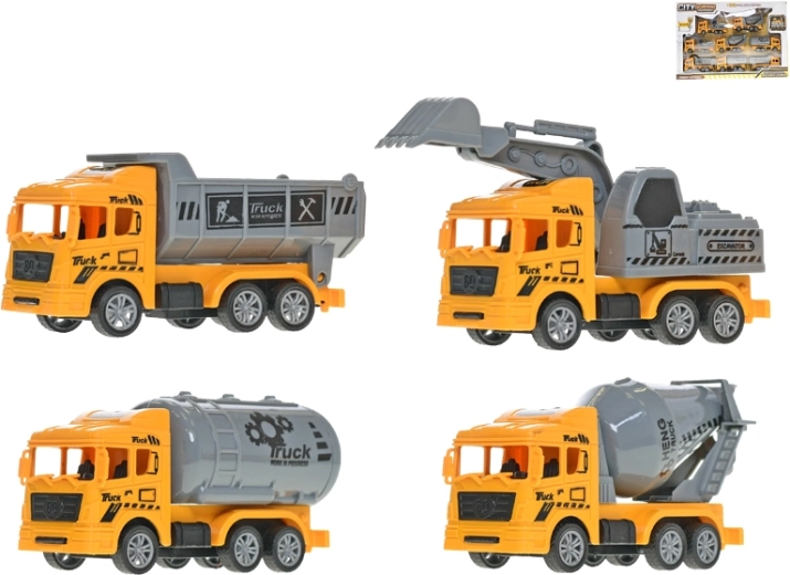 Set di veicoli da costruzione con meccanismo a retrocarica 11 cm, 8 pezzi