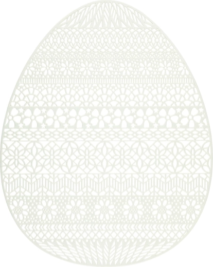 Tovaglietta pasquale in PVC color menta a forma di uovo 32 × 40 cm