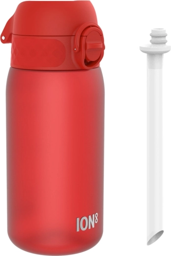 Borraccia per bambini ION8 con cannuccia 350 ml, rossa
