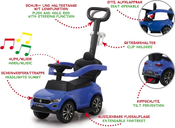 Cavalcabile Jamara Volkswagen T-ROC 3in1 blu