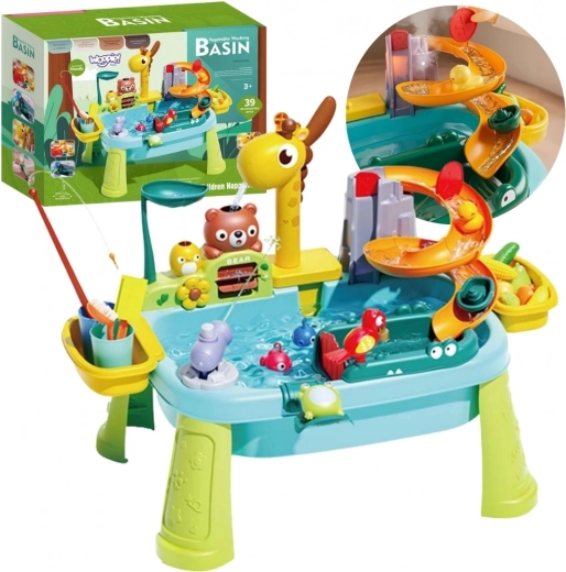 Woopie tavolino d'acqua 4-in-1 pesca scivolo giraffa