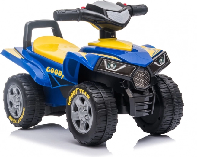 Quadriciclo cavalcabile per bambini con luci LED e suoni – Blu