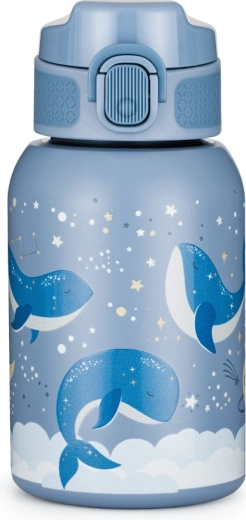 Petite&Mars borraccia termica in acciaio inox con cannuccia 350 ml Whale Song