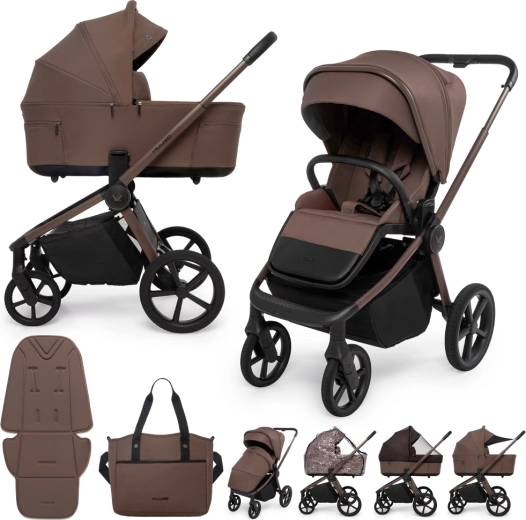 Muuvo Fold passeggino combinato 2in1 dark chocolate