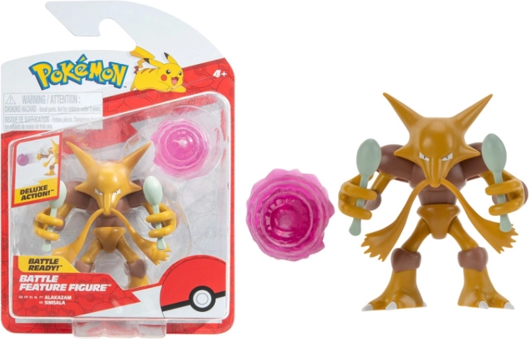 Pokémon Alakazam – action figure snodabile Battle Feature 11 cm (Jazwares)