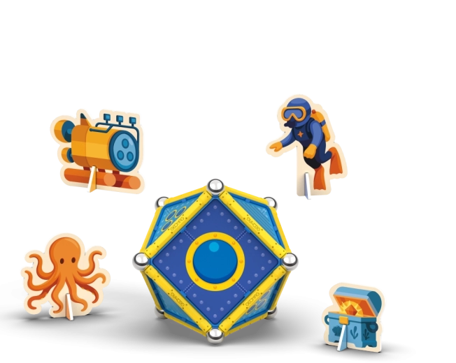Storie oceaniche con figurine e carte