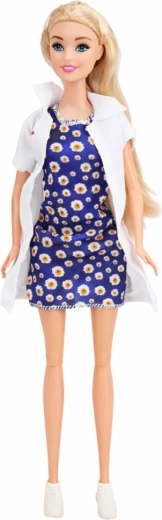 Bambola dottoressa e barella regolabile