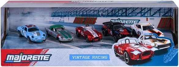Majorette Vintage Racing – set di 5 auto da corsa