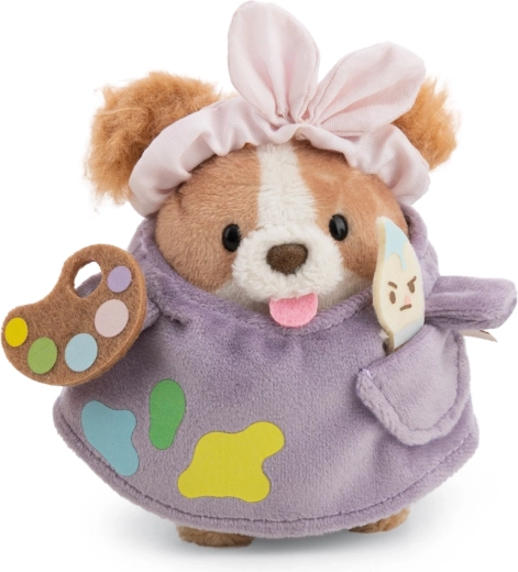 Nici MyMochi peluche cocker spaniel Brushy 8 cm con costume da pittore e pennello