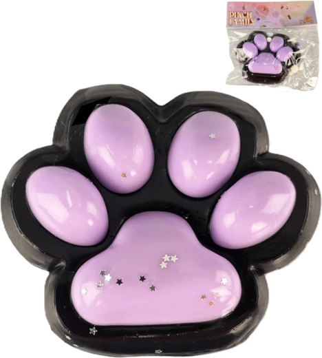 Zampa di gatto antistress da schiacciare portafortuna viola - 1 pezzo