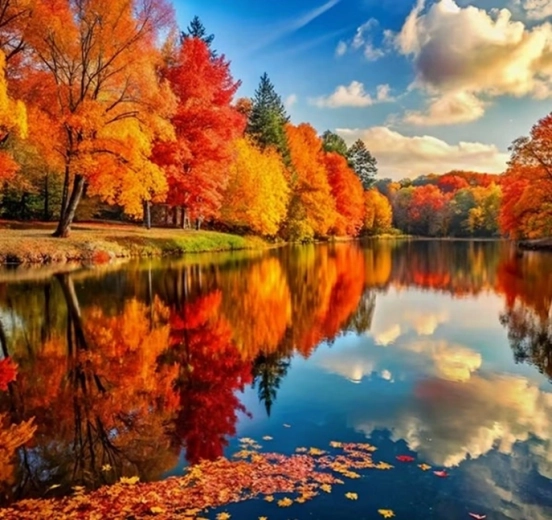 Norimpex pittura con diamanti Autunno al lago 30 × 40 cm