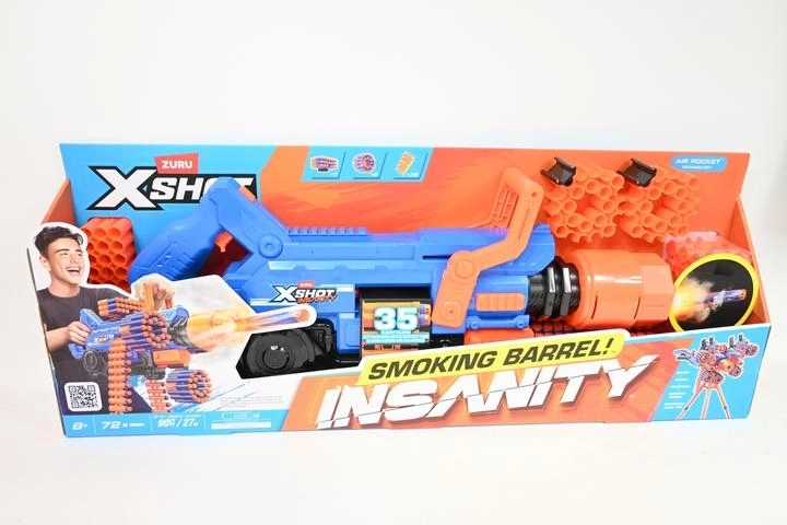 ZURU X-SHOT Insanity Smoking Barrel blaster a dardi in schiuma