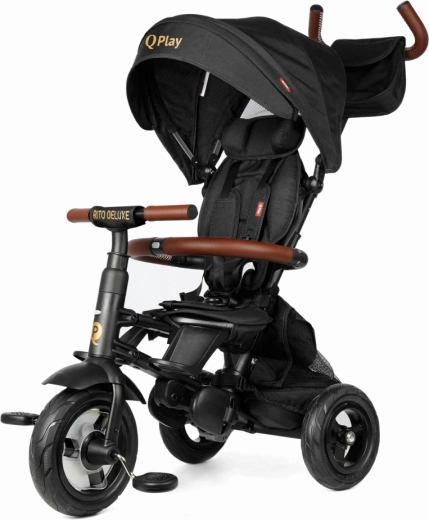 QPlay triciclo Rito Deluxe Rubber nero