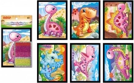 Mini Mosaico Dinosauro Scintillante 10x12 cm