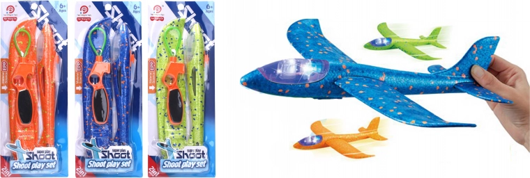 Aereo lanciabile con effetti luminosi 34 cm