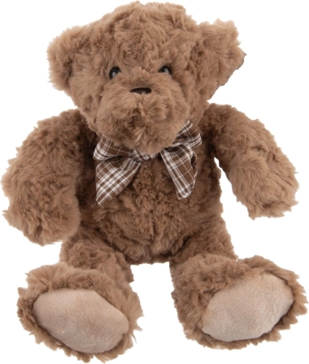 Orsetto di peluche con fiocco marrone 20 cm