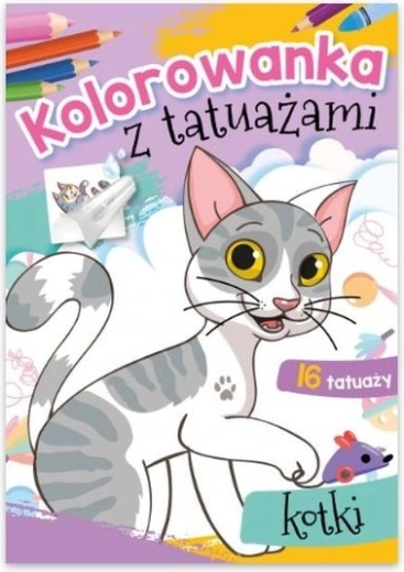 Tatuaggi di gatti – album da colorare e set di tatuaggi lavabili