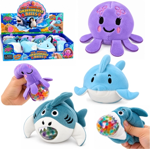 Animaletto marino di peluche antistress con palline d'acqua 6 cm - 1 pezzo
