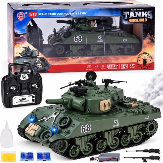 Carro armato radiocomandato Sherman M4A3 con telecomando 2,4 GHz con sparo, fumo e suono 36 cm