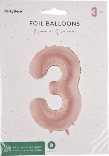Palloncino in foil numero 3 beige 72 cm