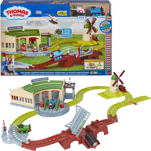 Fisher-Price Thomas & Friends set binari Deposito di Tidmouth 253 cm con Thomas e Harold